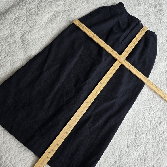 90s Ralph Lauren Purple Label Vintage USA Wool Midi Pencil Skirt Navy - Picture 7 of 8